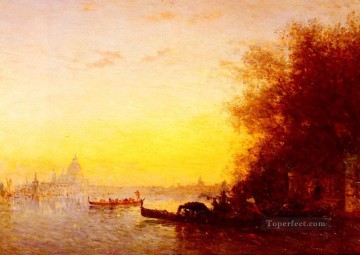 Félix Ziem Painting - Escena barco veneciano Barbizon Felix Ziem